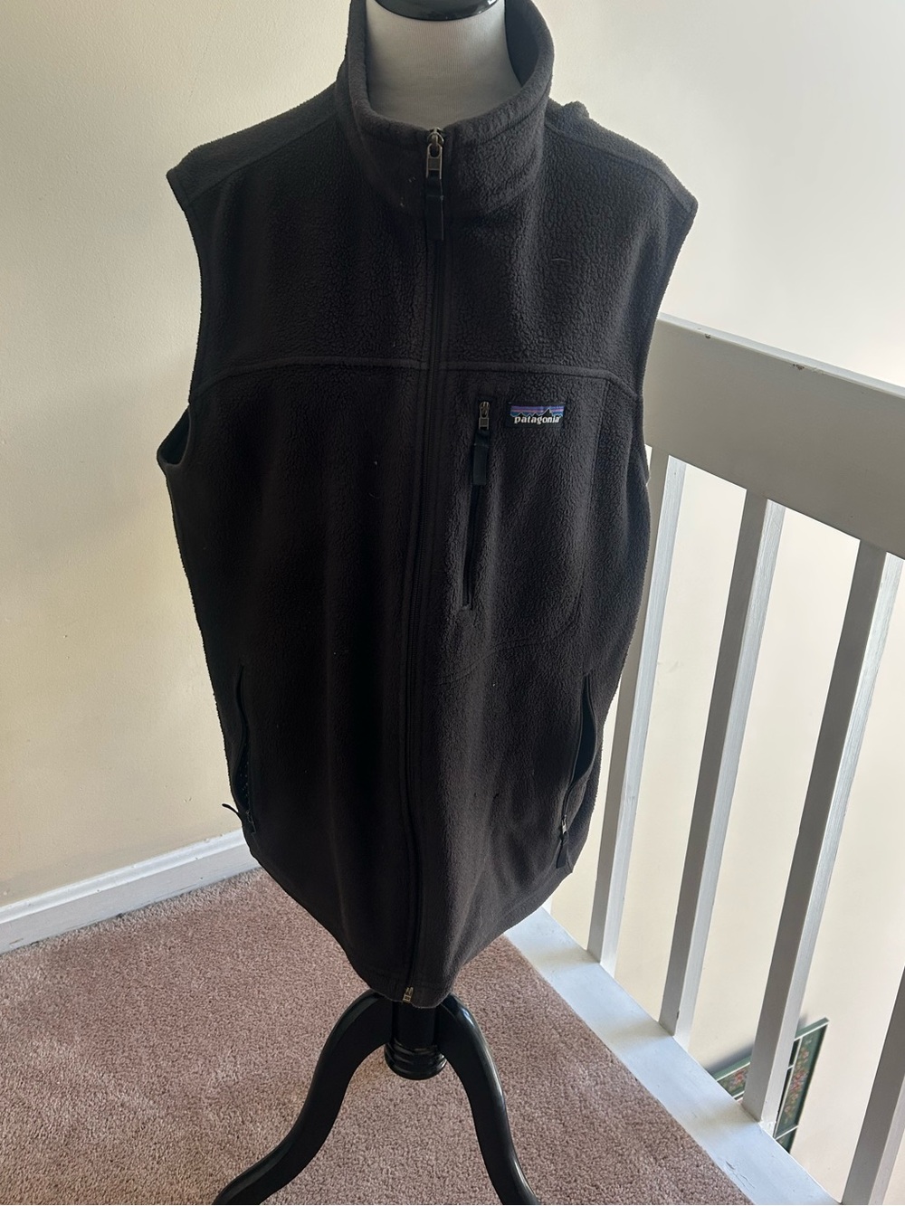 Patagonia Black Fleece Vest with Zip Pockets